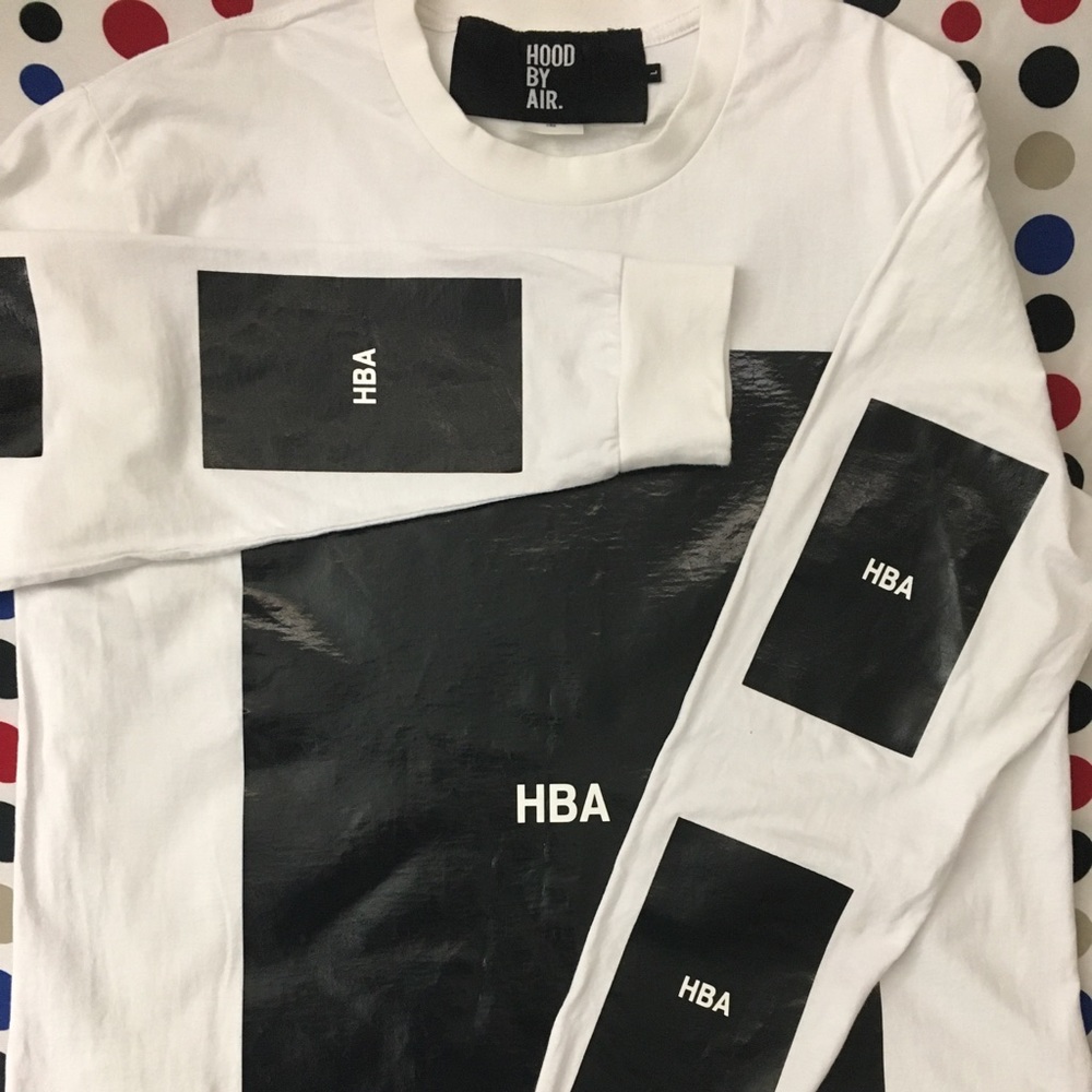 Hood By Air White Long Sleeve Block Shirt (White)